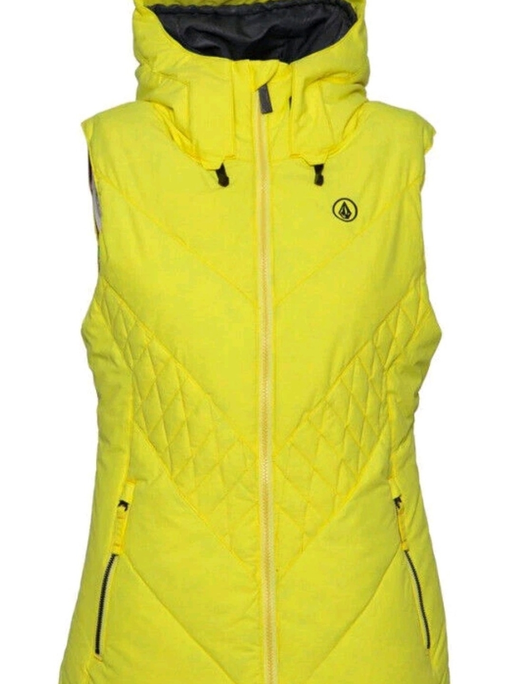 Volcom Women's Yellow Quilted Hooded Vest